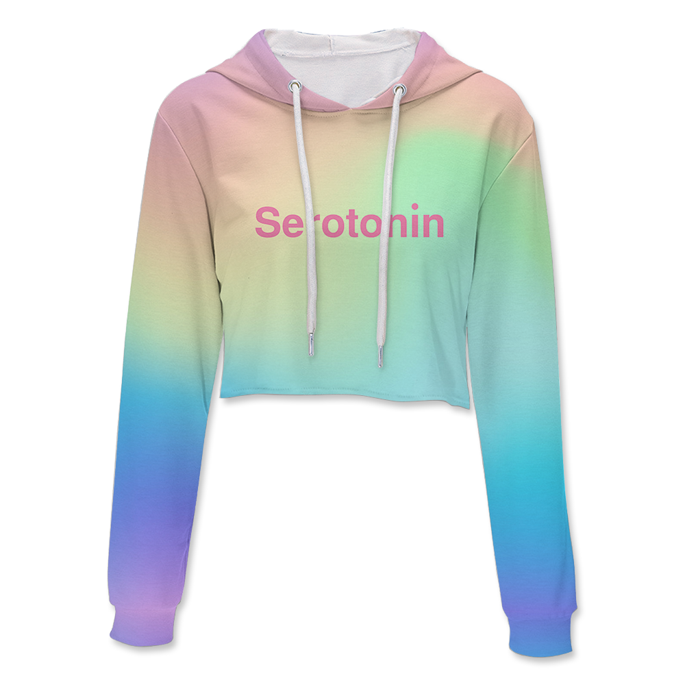 Serotonin All Over Print Crop Hoodie