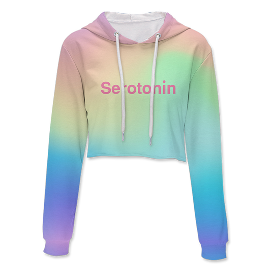 Serotonin All Over Print Crop Hoodie