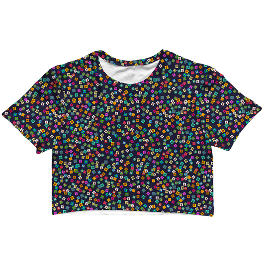 Tabs All Over Print Cotton Crop Tee