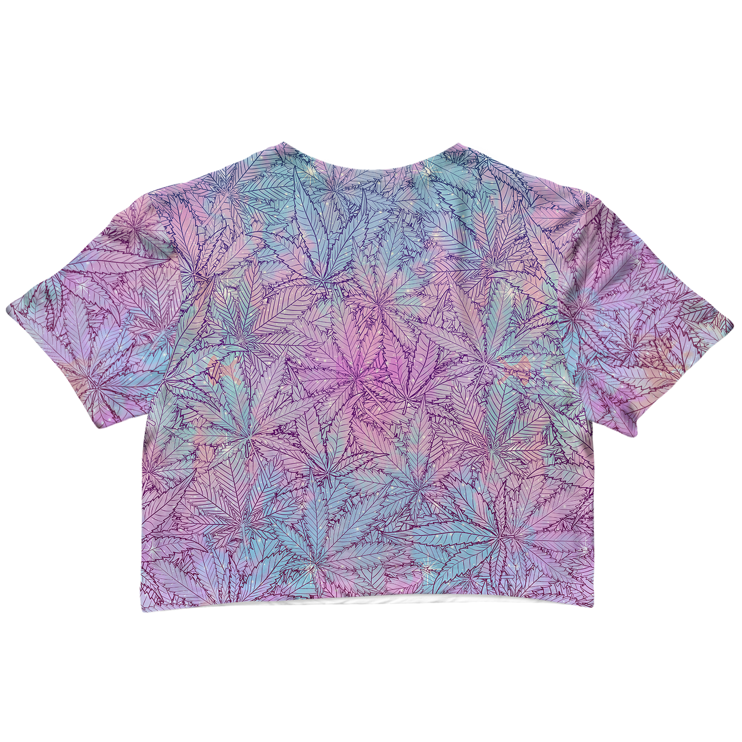 Cann~ Pattern All Over Print Cotton Crop Tee