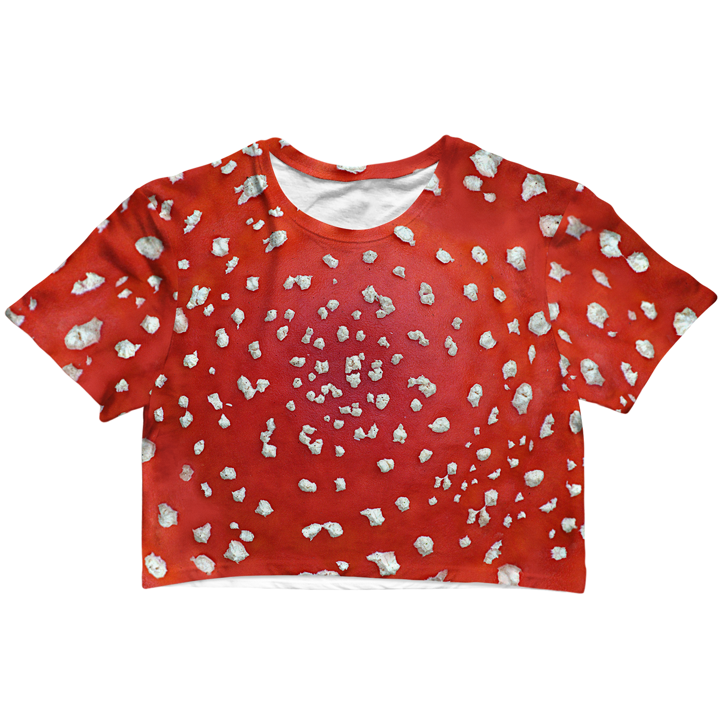 Fly Agaric - Amanita All Over Print Cotton Crop Tee