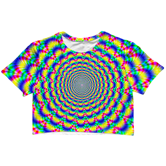 Psi~ Spiral All Over Print Cotton Crop Tee
