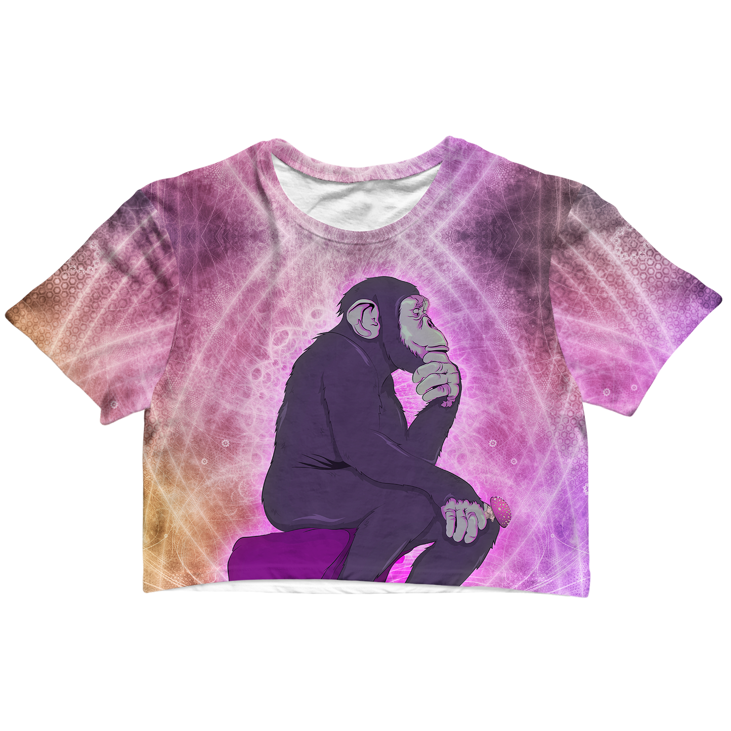 Thinking Ape All Over Print Cotton Crop Tee