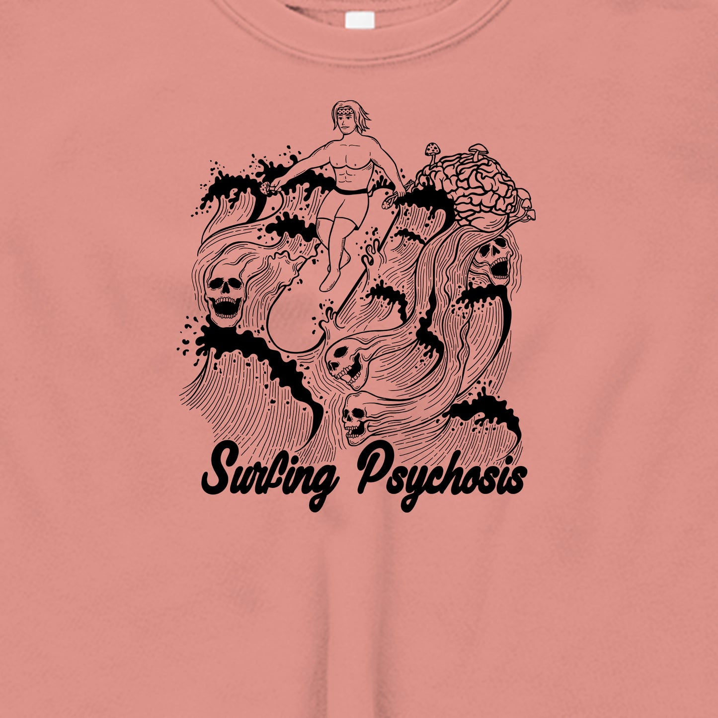 Surfing Psychosis Graphic Crop Sweatshirt