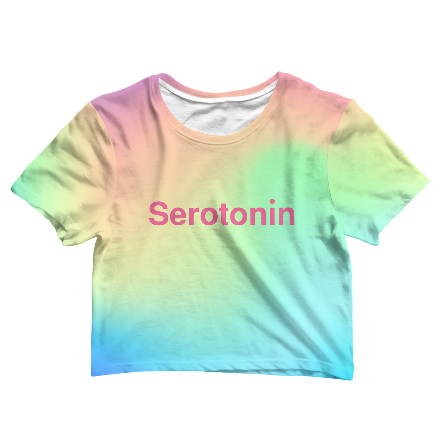 Serotonin All Over Print Cotton Crop Tee