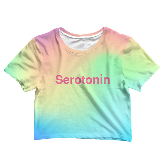 Serotonin All Over Print Cotton Crop Tee