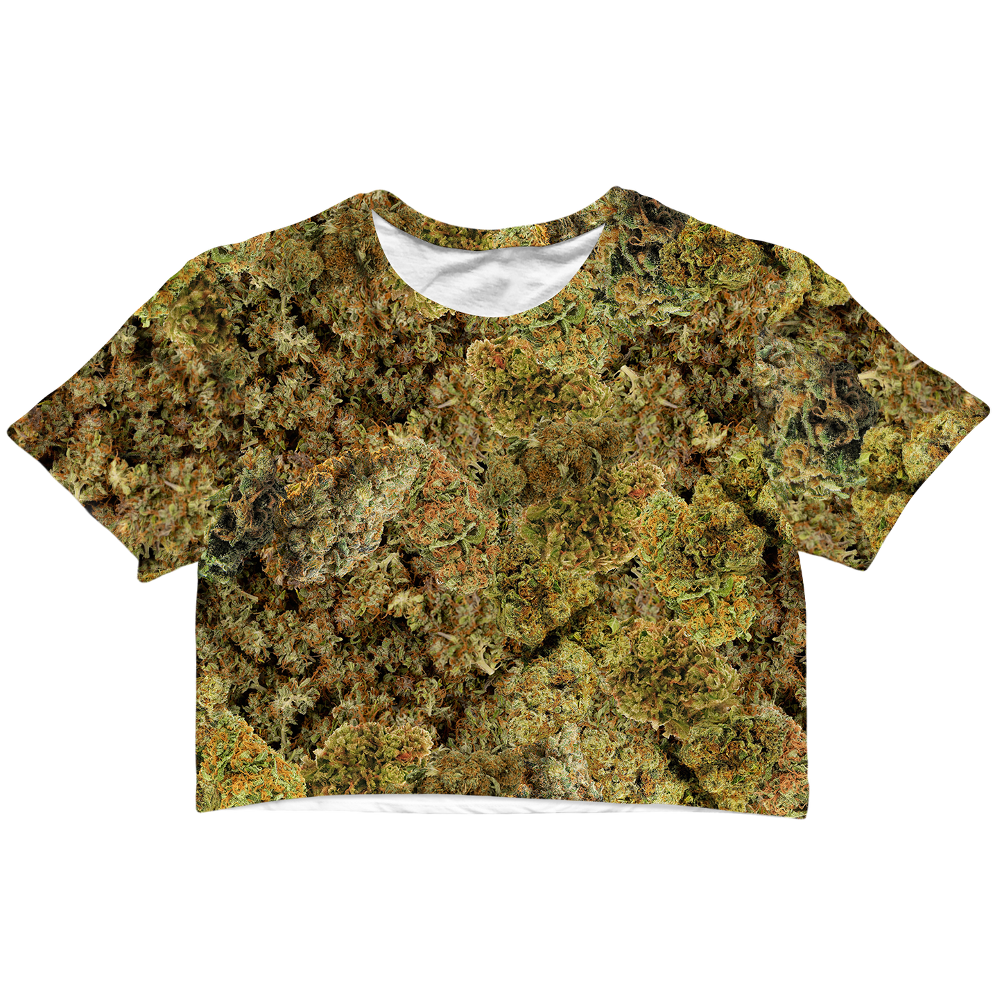 Cann~ Buds All Over Print Cotton Crop Tee