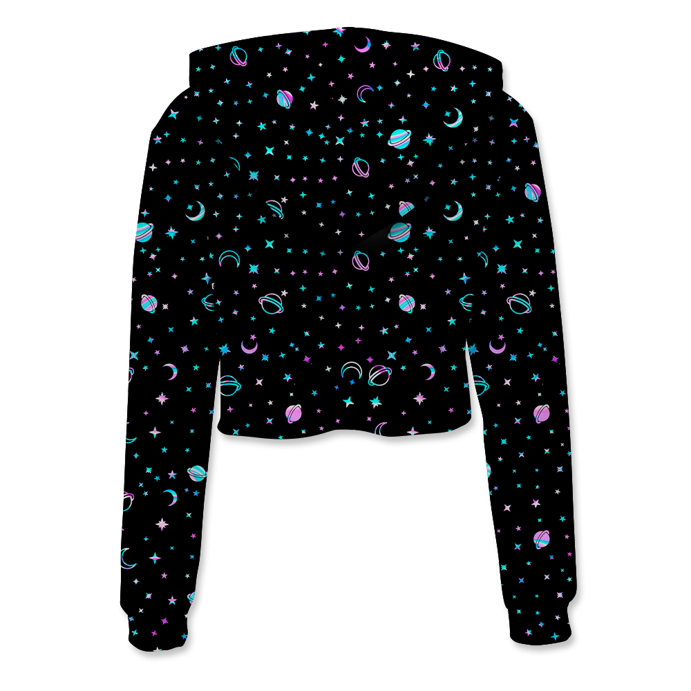 Yinyang Galaxy All Over Print Crop Hoodie