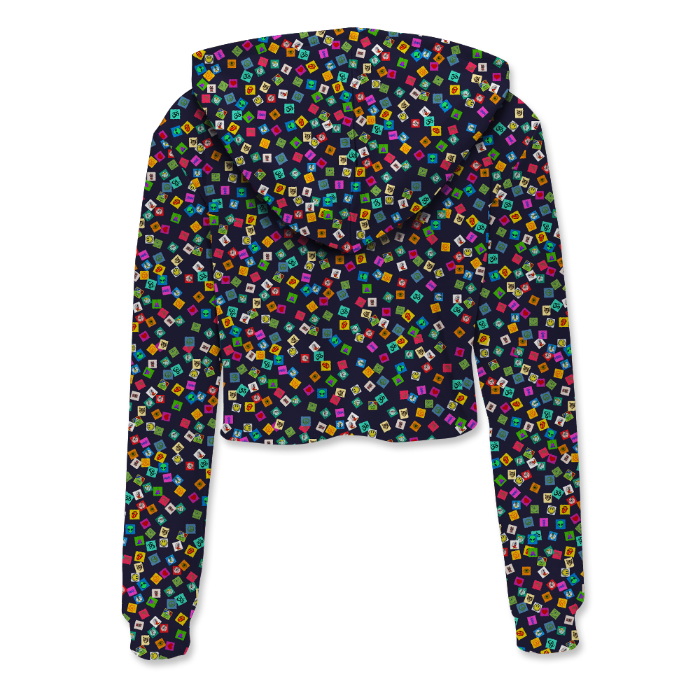 Tabs All Over Print Crop Hoodie