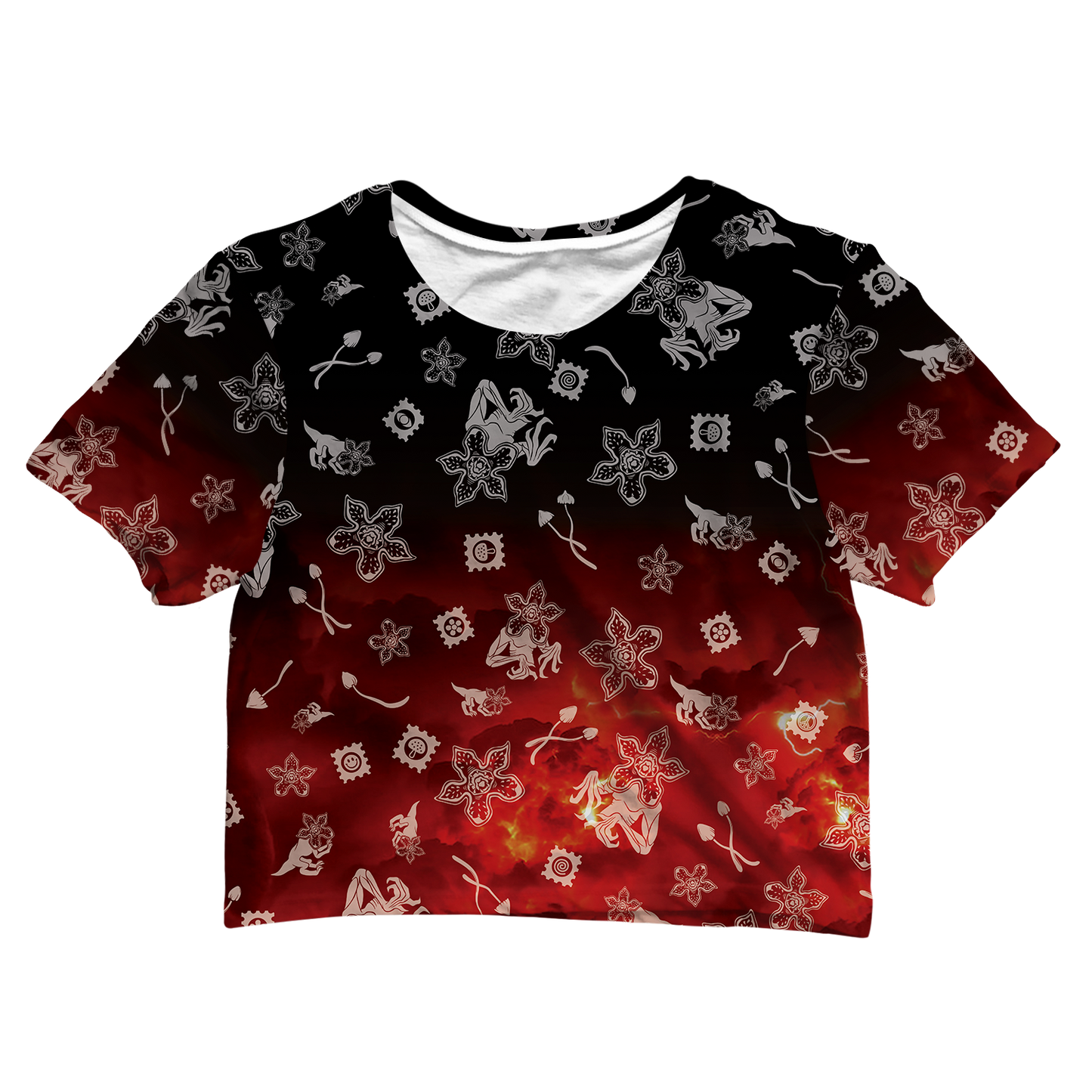 Microdosing Things All Over Print Crop Tee