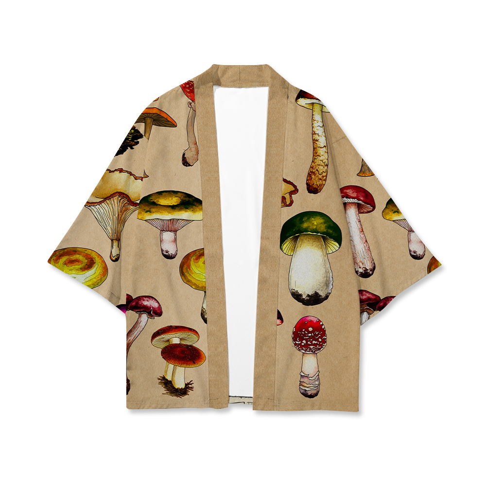 Magic Mushrooms All Over Print Men's Short Coat