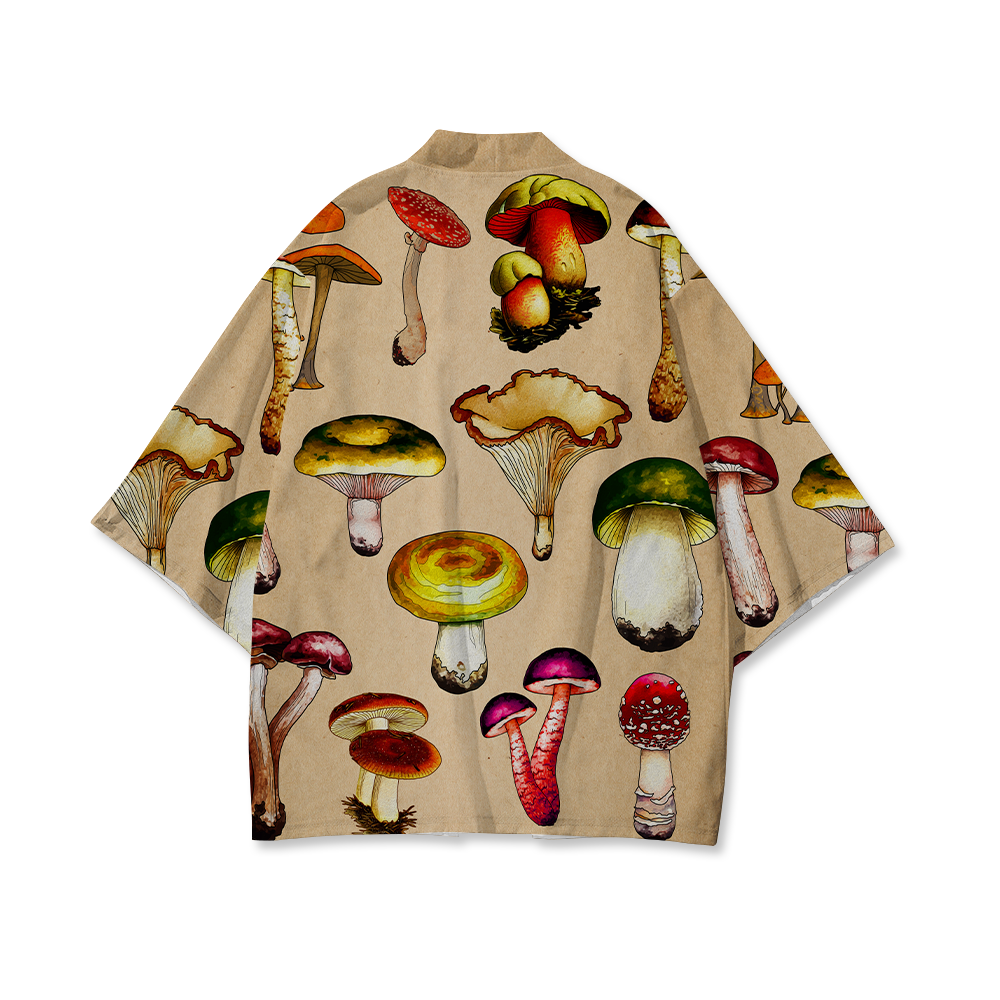 Magic Mushrooms All Over Print Men's Short Coat