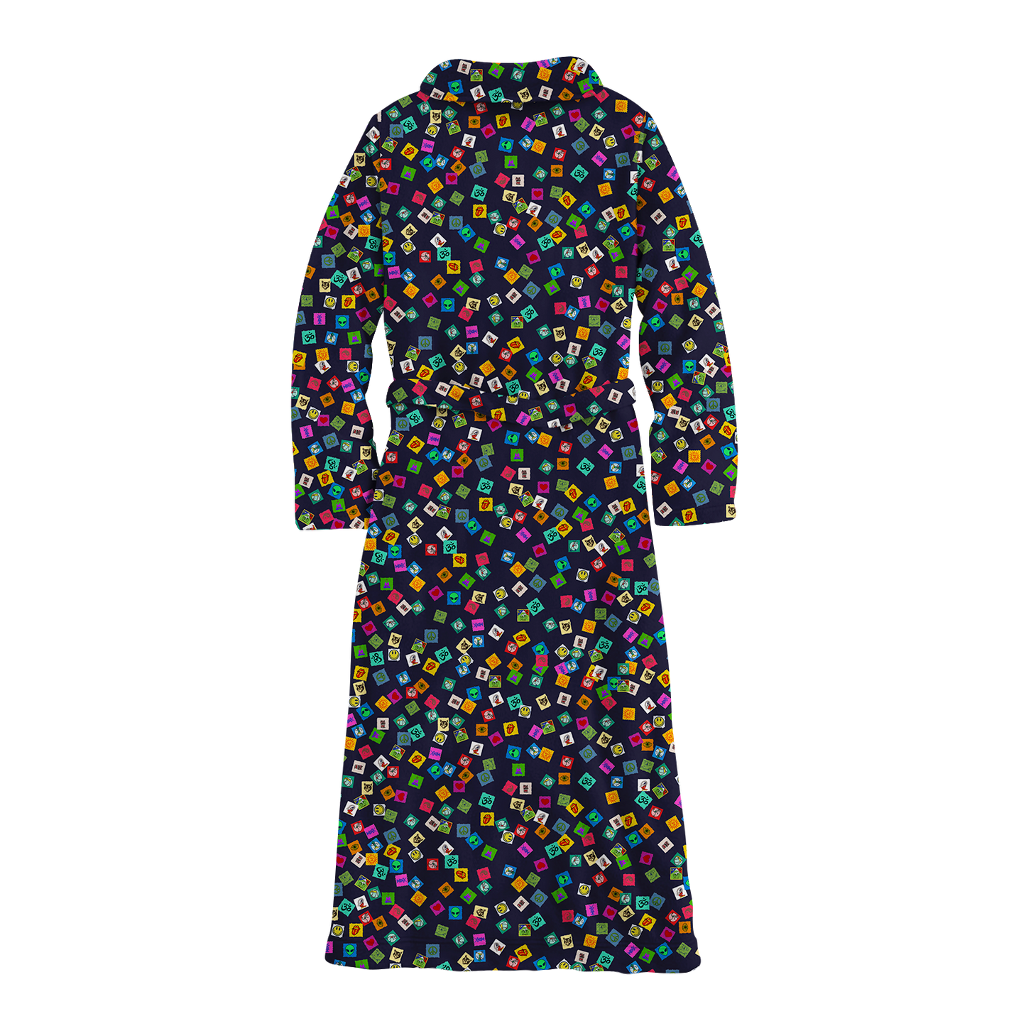 Tabs All Over Print Fleece Robe