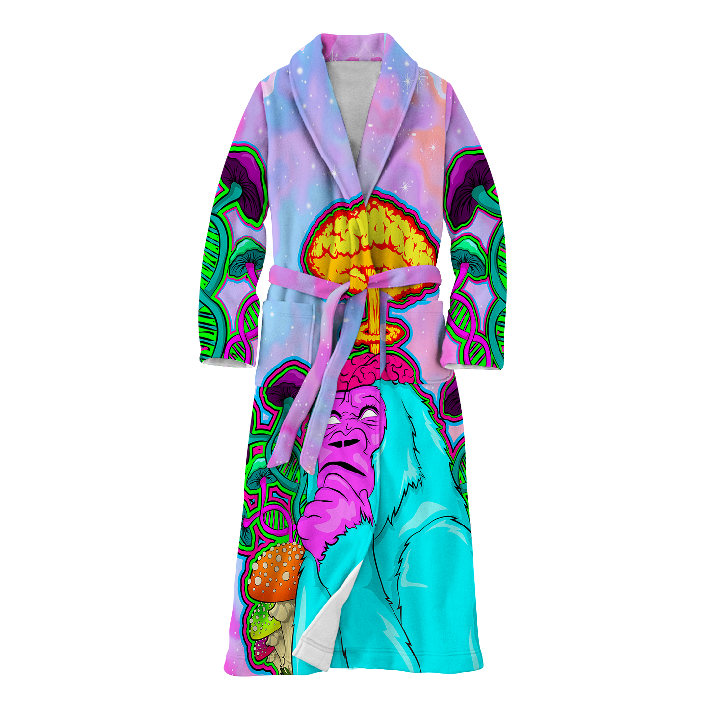 Awakened Ape All Over Print Fleece Robe