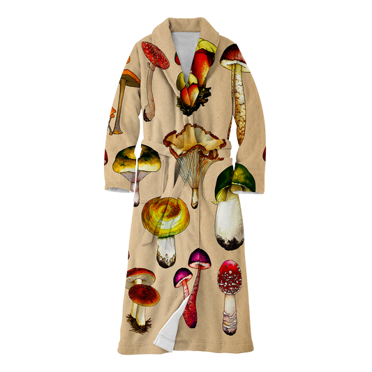 Magic Mushrooms All Over Print Fleece Robe