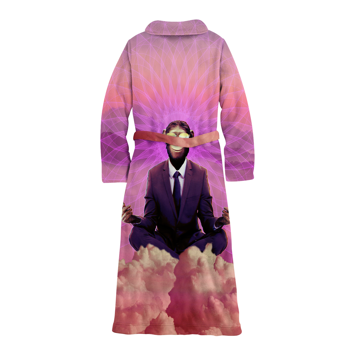 Meditating Ape All Over Print Fleece Robe