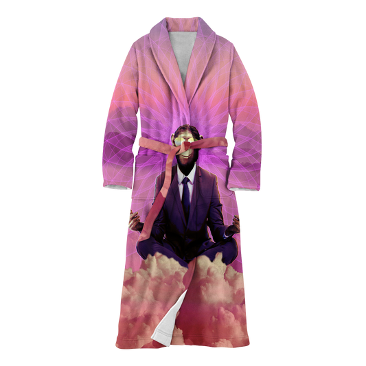 Meditating Ape All Over Print Fleece Robe