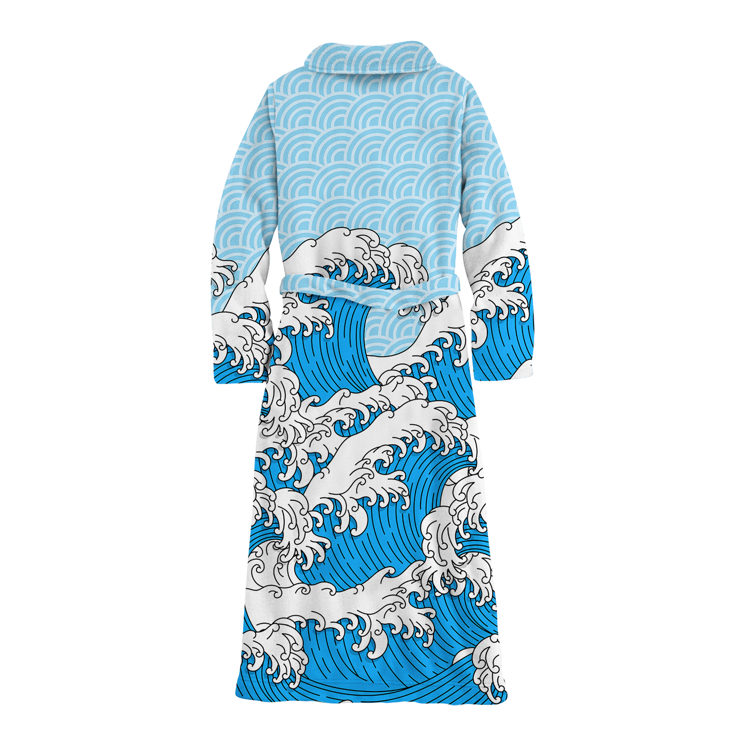 Retro Waves All Over Print Fleece Robe