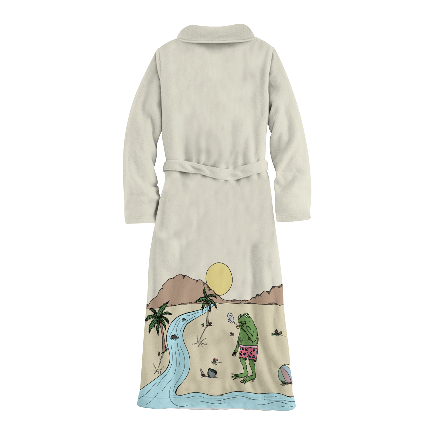 Beach Vibes All Over Print Fleece Robe