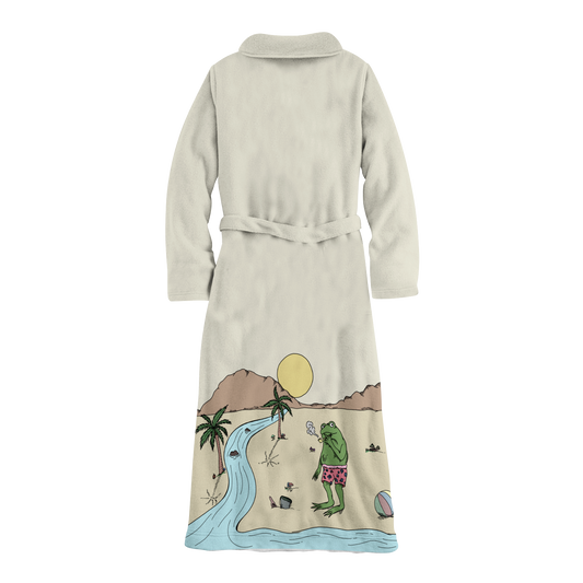 Shroom Beach Vibes All Over Print Fleece Robe