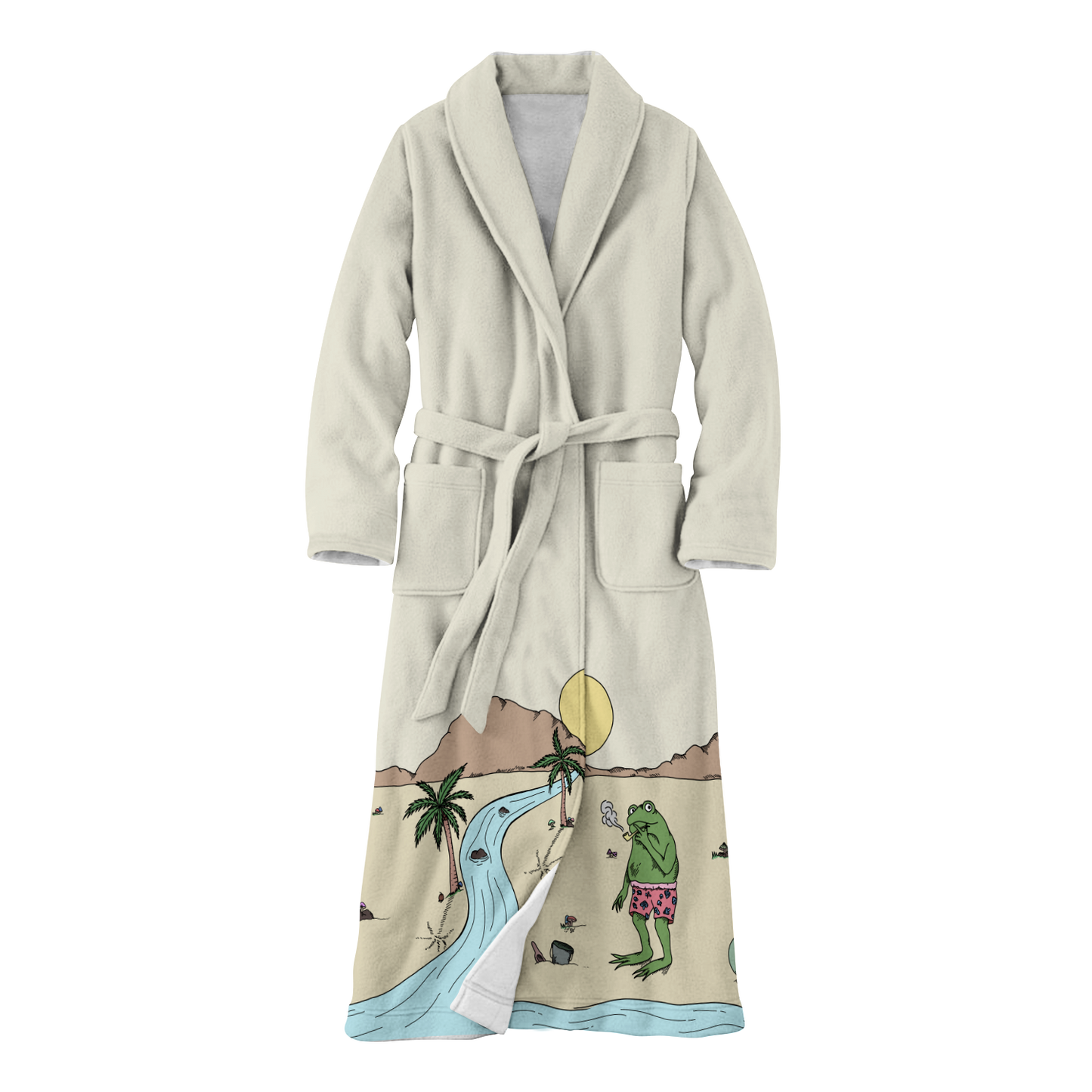 Beach Vibes All Over Print Fleece Robe