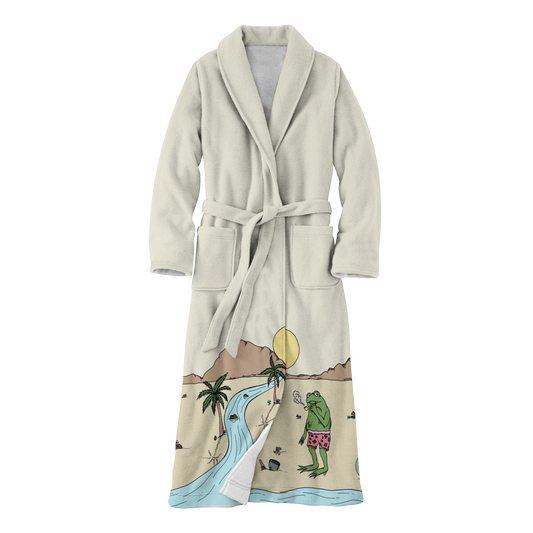 Beach Vibes All Over Print Fleece Robe