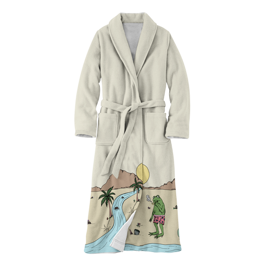 Shroom Beach Vibes All Over Print Fleece Robe