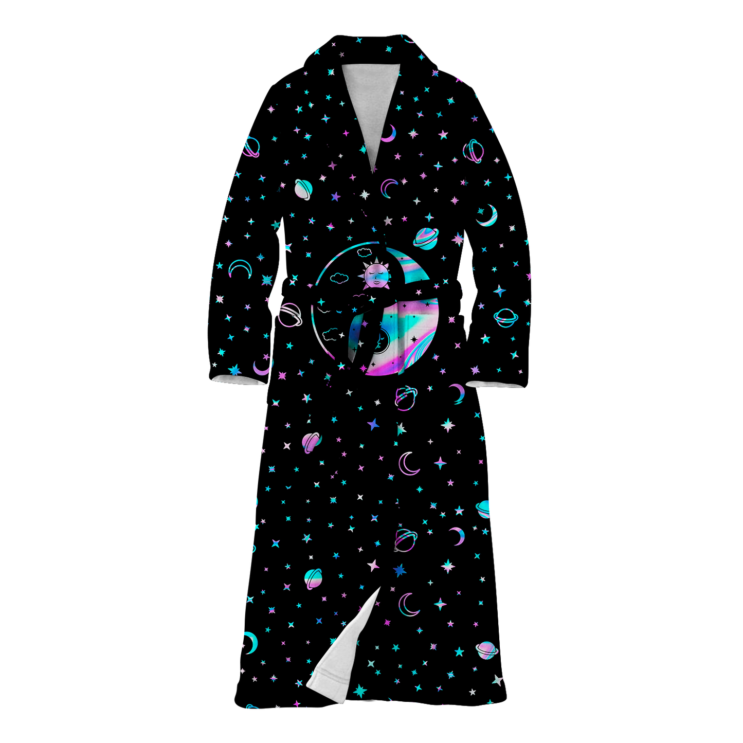 Yinyang Galaxy All Over Print Fleece Robe