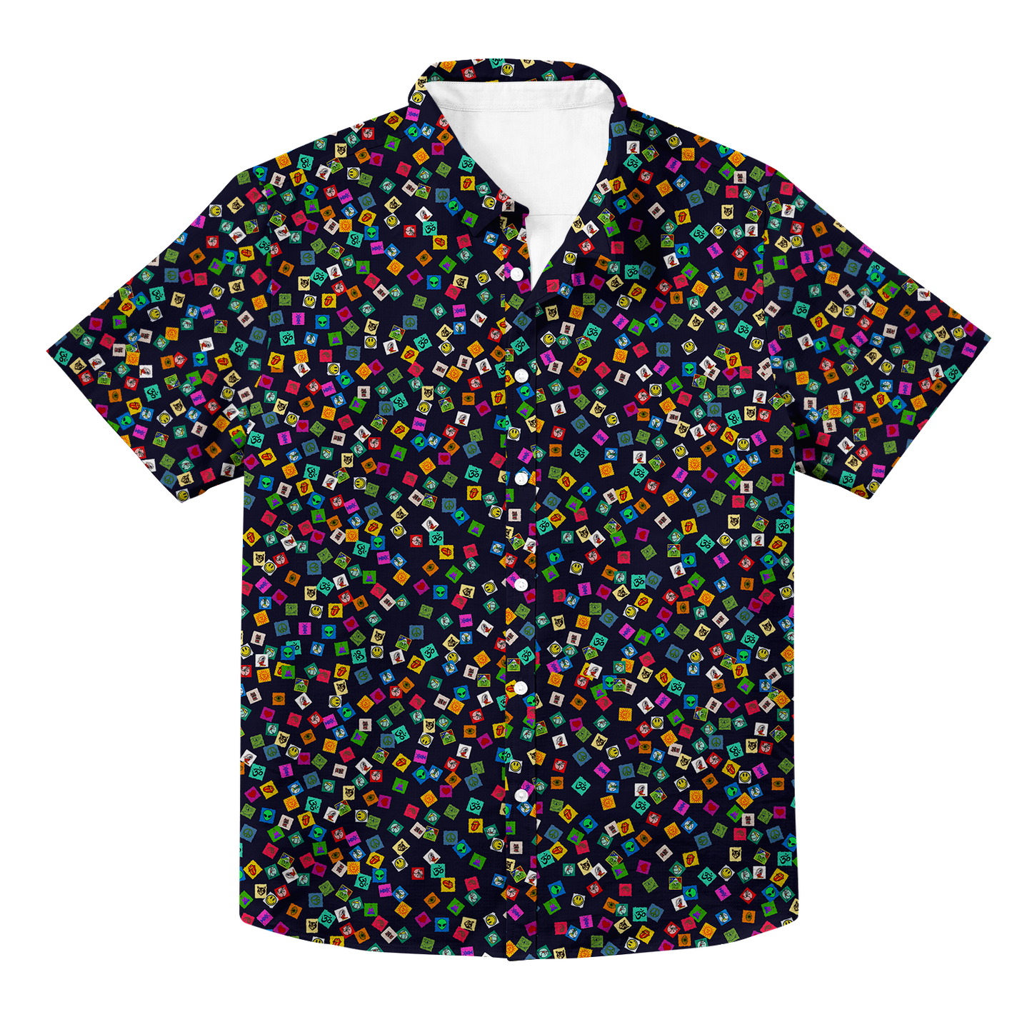 Tabs All Over Print Hawaiian Button Up