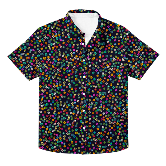 Tabs All Over Print Hawaiian Button Up