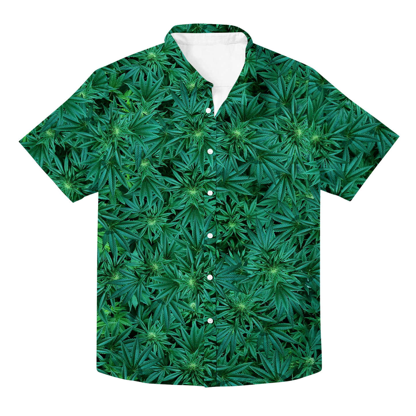 Cann~ All Over Print Hawaiian Button Up