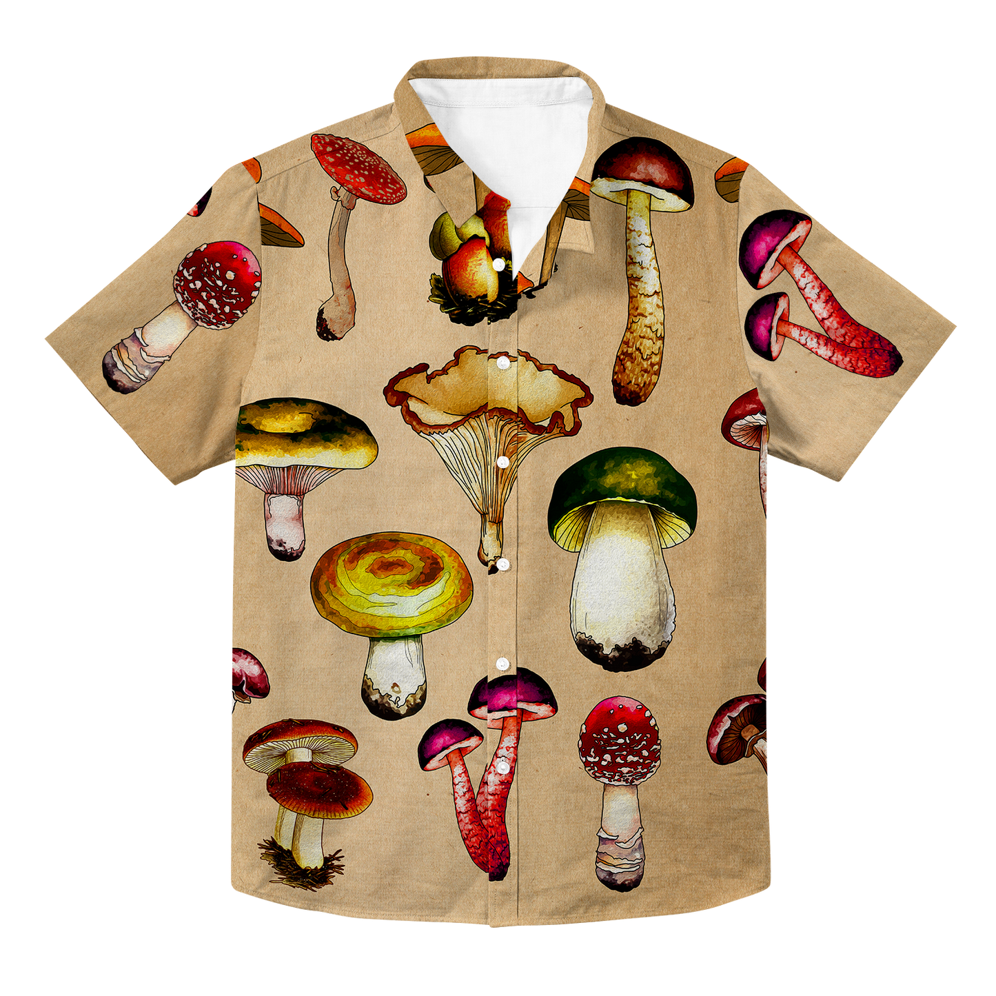 Magic Mushrooms All Over Print Hawaiian Button Up