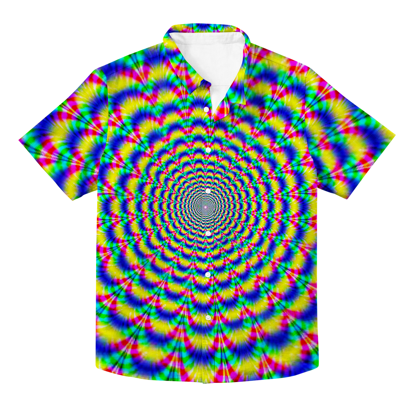 Psi~ Spiral All Over Print Hawaiian Button Up