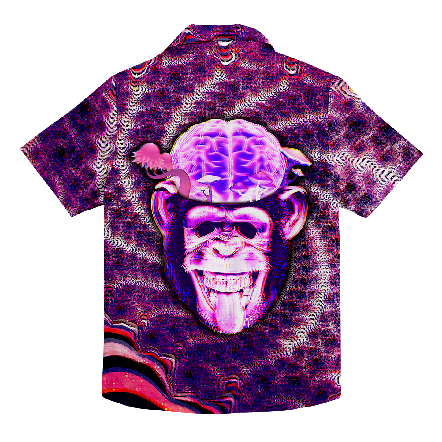 Ston~ Ape Brain All Over Print Hawaiian Button Up