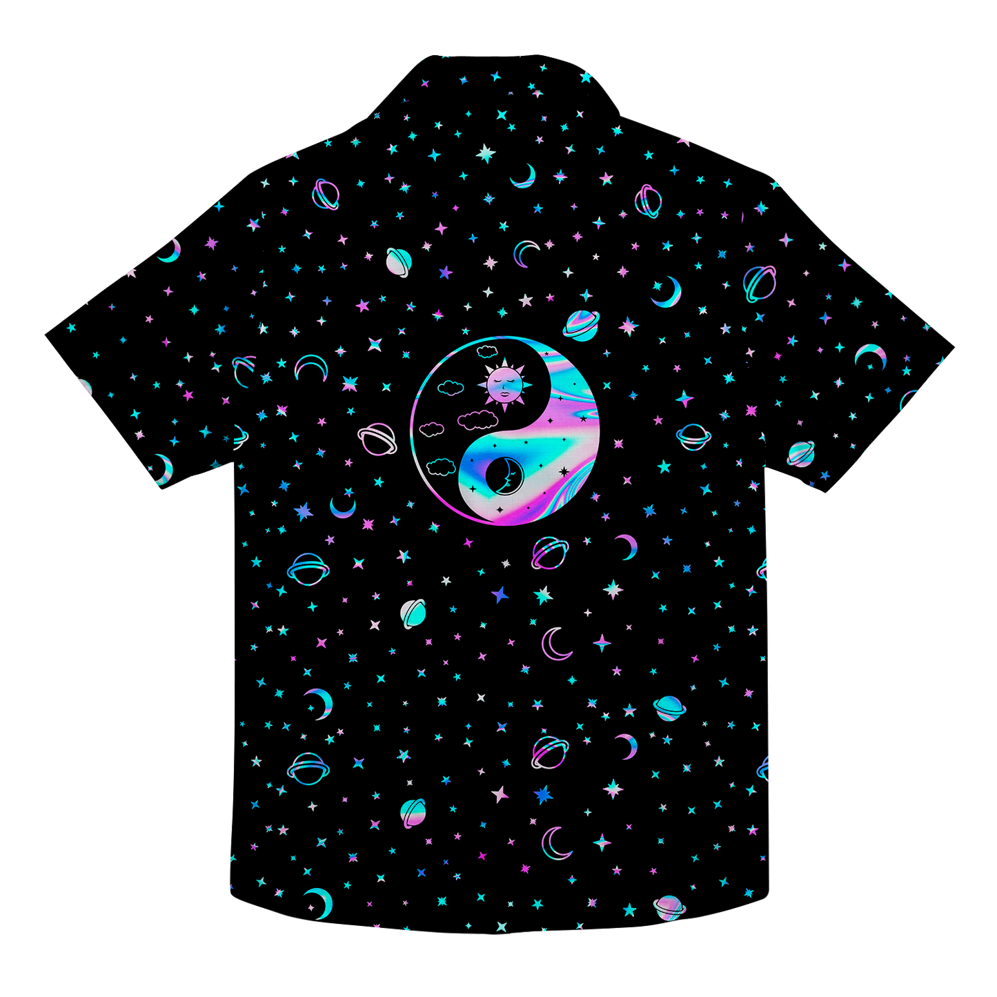 Yinyang Galaxy All Over Print Hawaiian Button Up