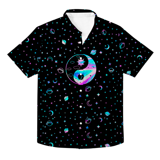 Yinyang Galaxy All Over Print Hawaiian Button Up