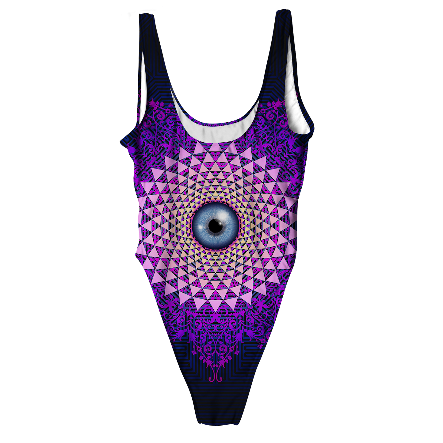 Psi~ Eye Ball All Over Print High Waist Swimsuit