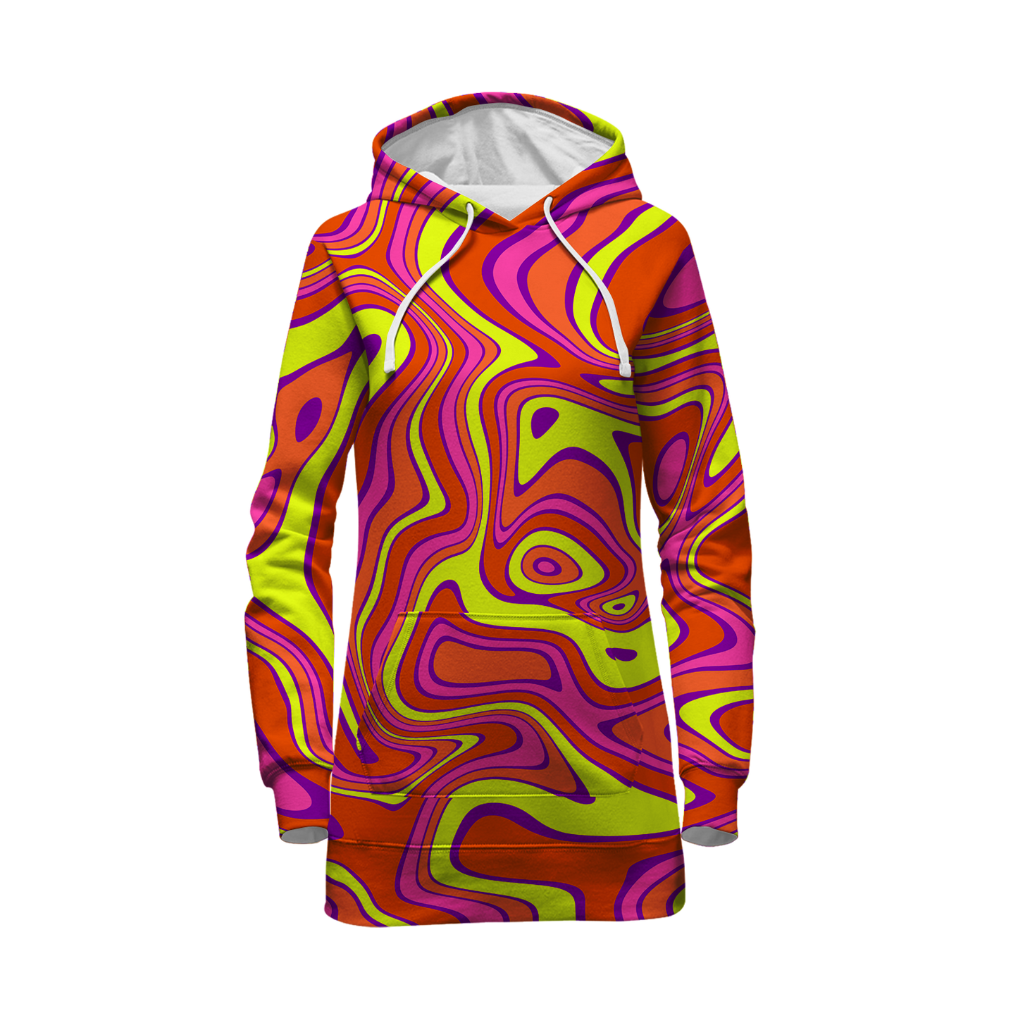 Acid All Over Print Hoodie Dress