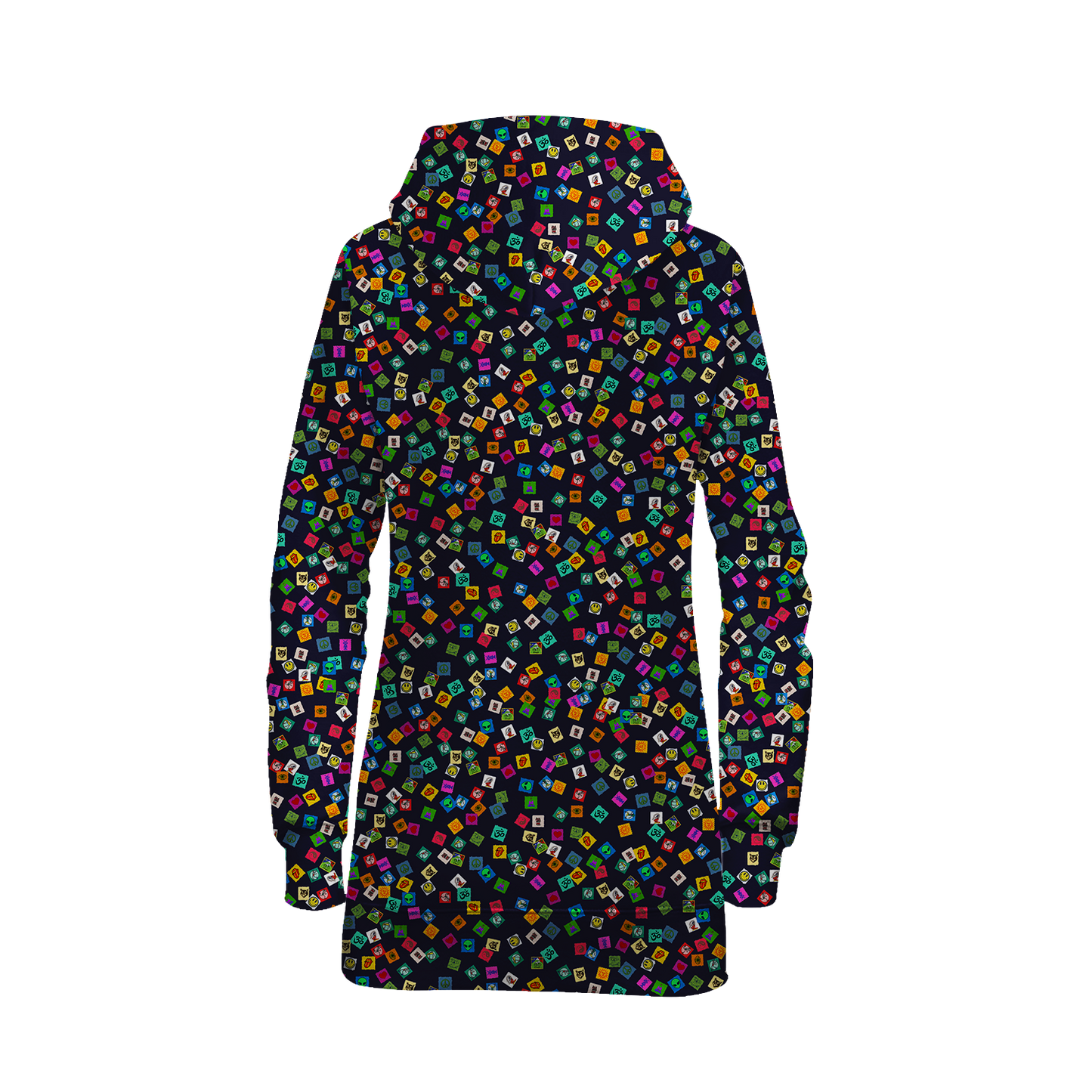 Tabs All Over Print Hoodie Dress