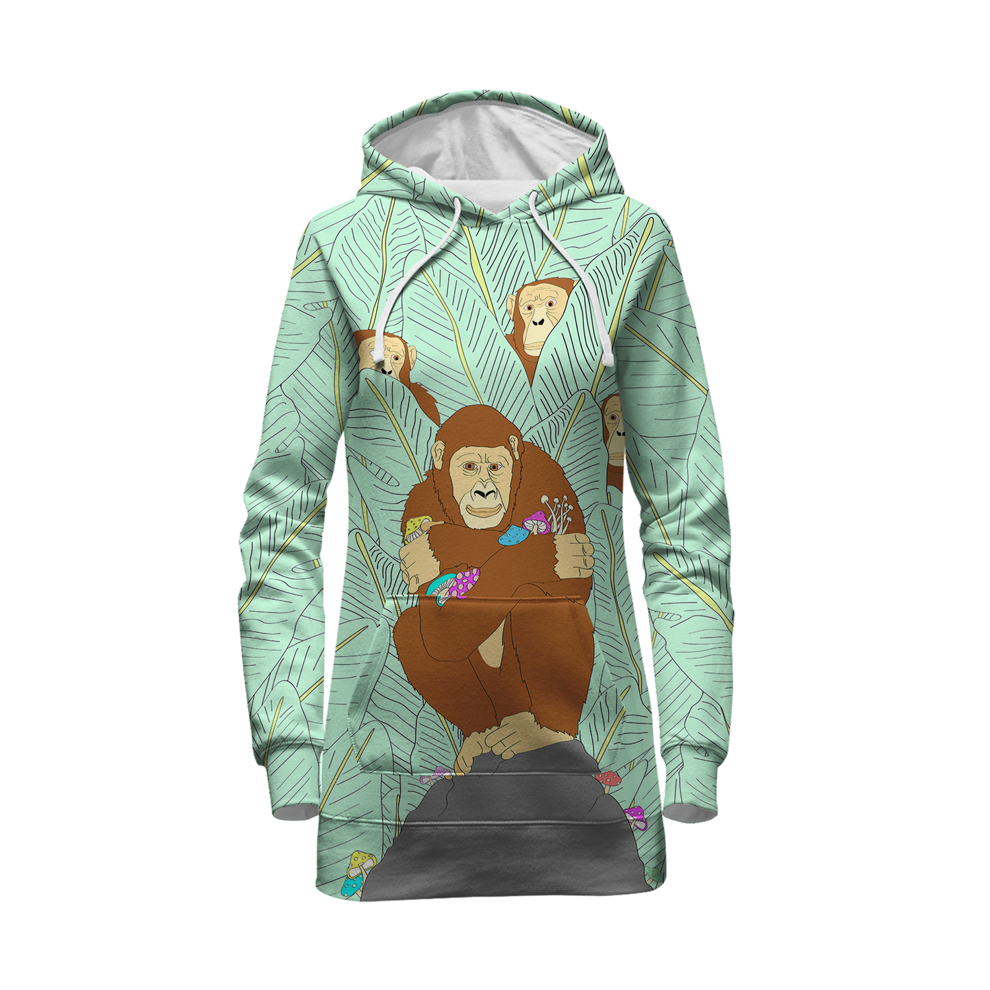Apes Psi~ All Over Print Hoodie Dress