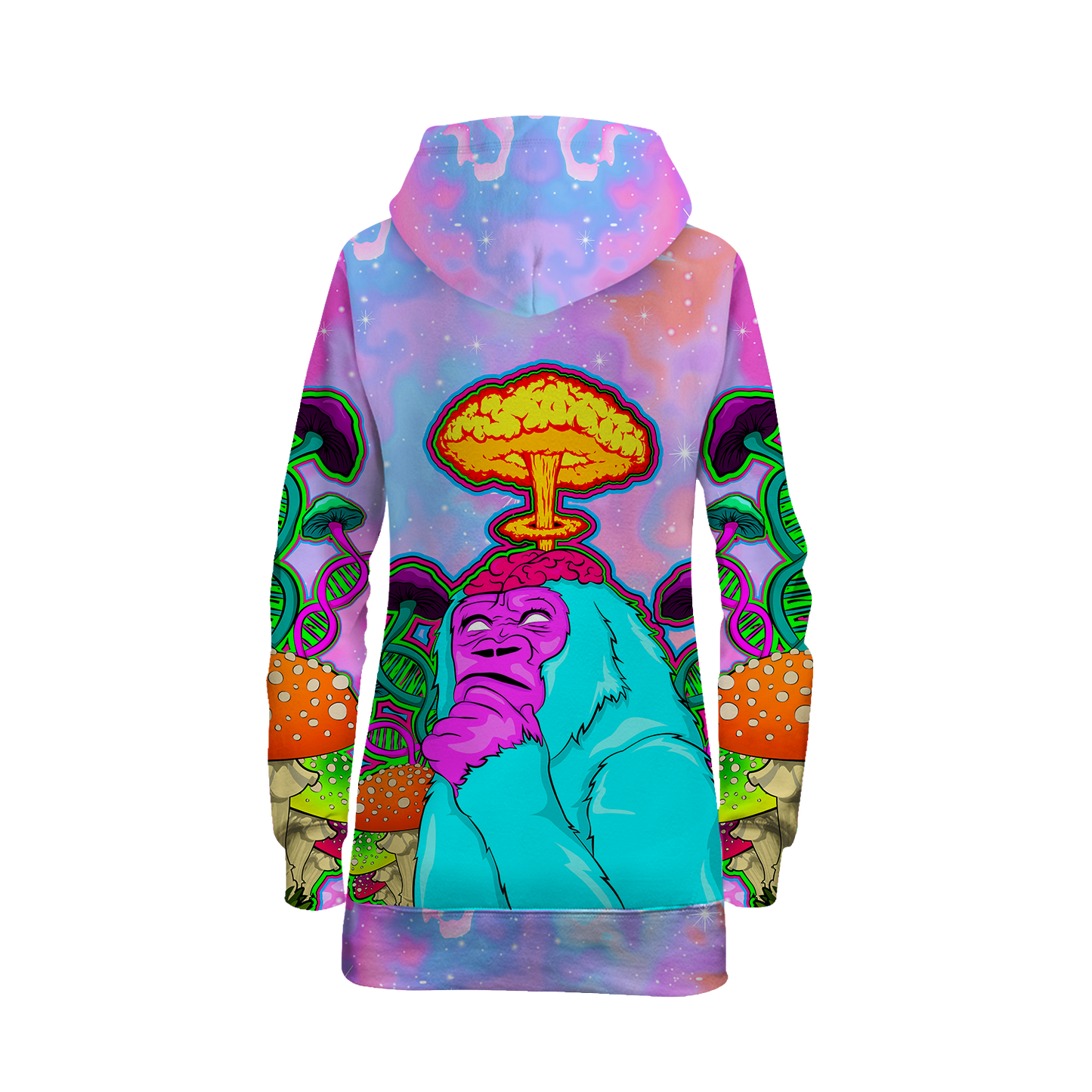 Awakened Ape All Over Print Hoodie Dress