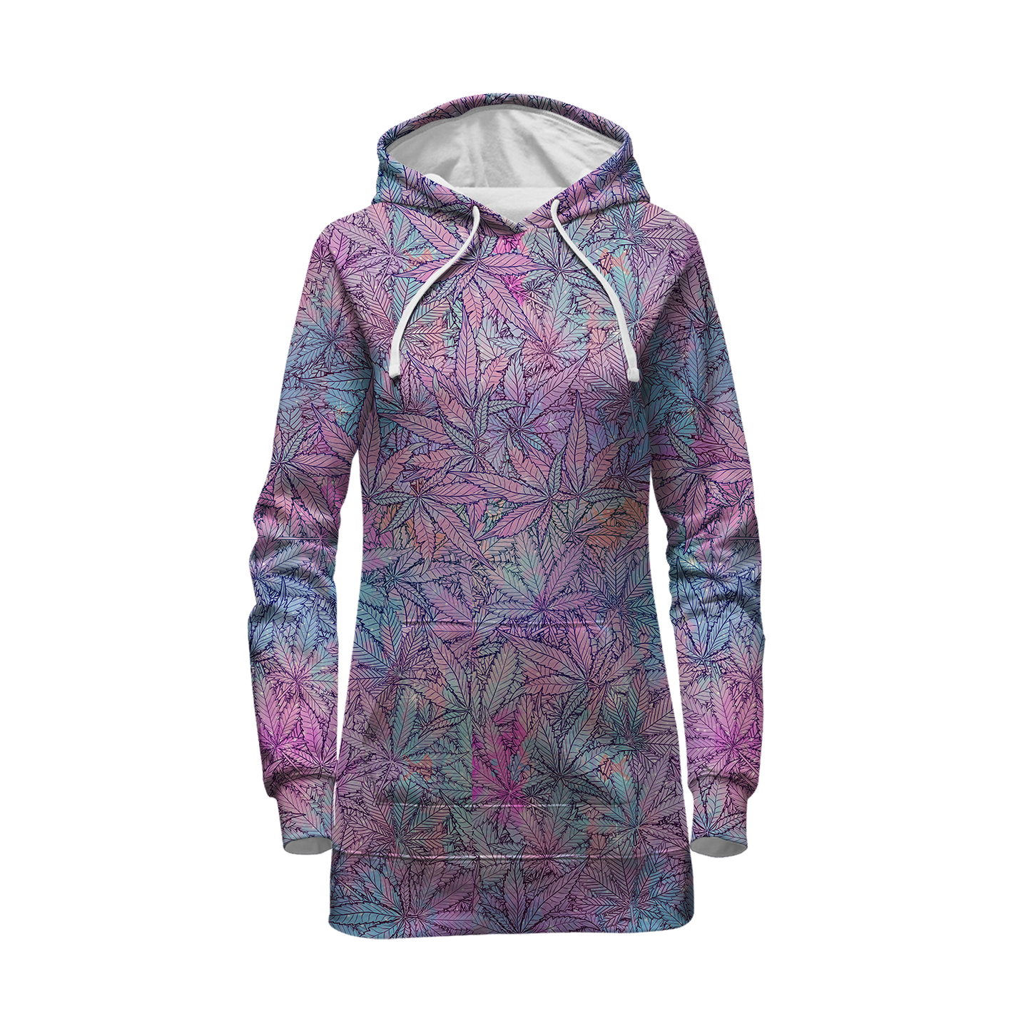 Cann~ Pattern All Over Print Hoodie Dress