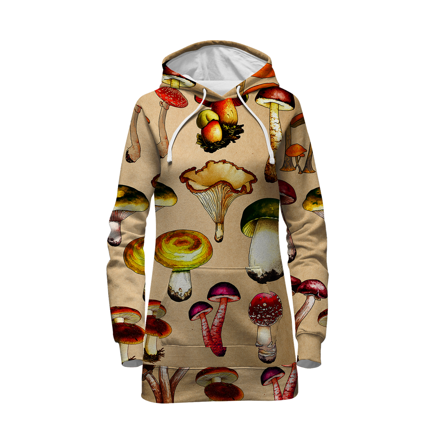 Magic Mushrooms All Over Print Hoodie Dress