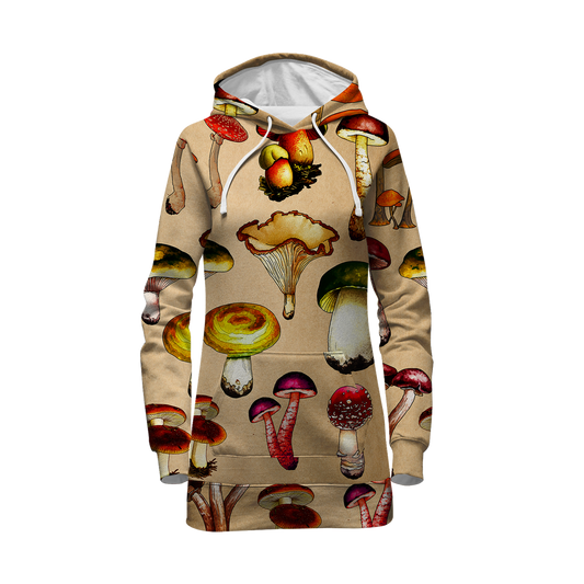 Magic Mushrooms All Over Print Hoodie Dress