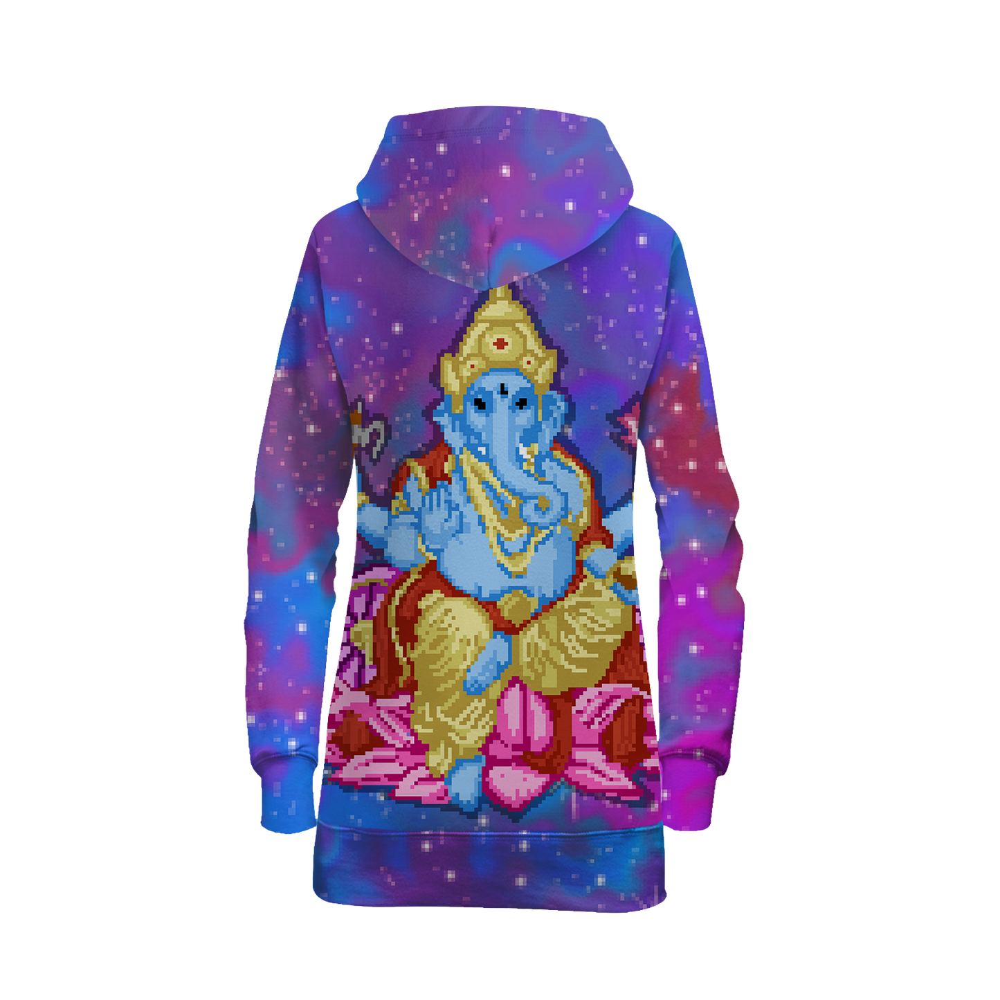Pixel Ganesha All Over Print Hoodie Dress