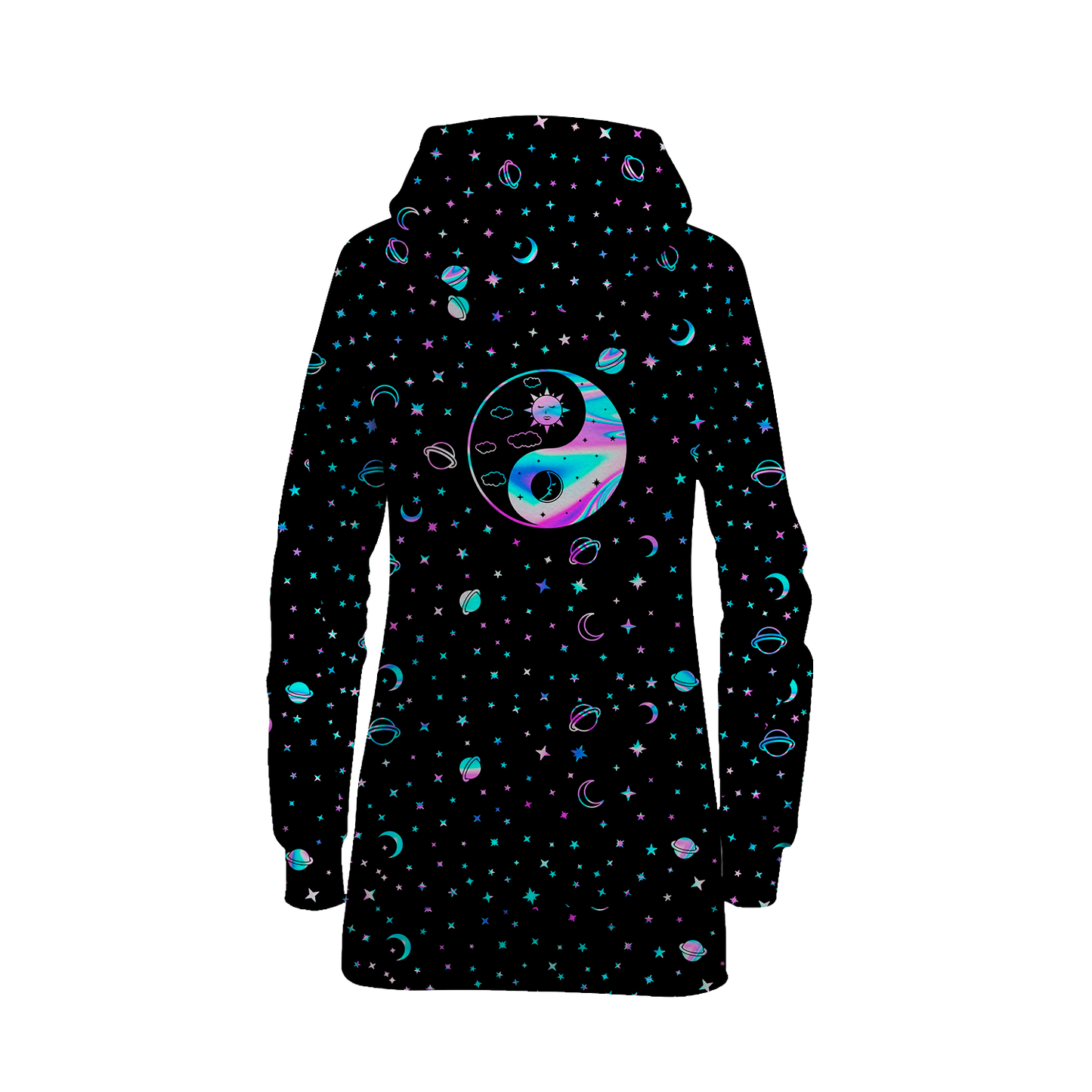 Yinyang Galaxy All Over Print Hoodie Dress