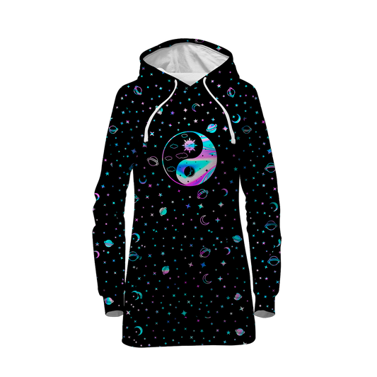 Yinyang Galaxy All Over Print Hoodie Dress