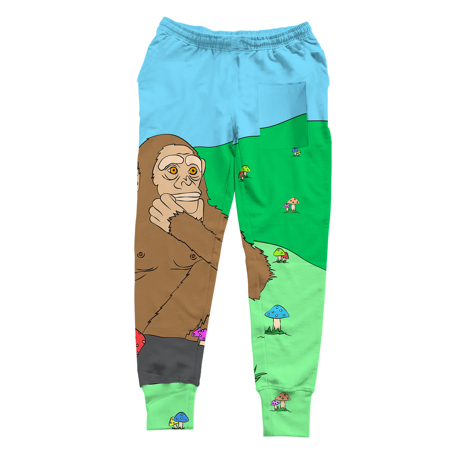 Ston~ Ape Mushroom Field All Over Print Unisex Joggers