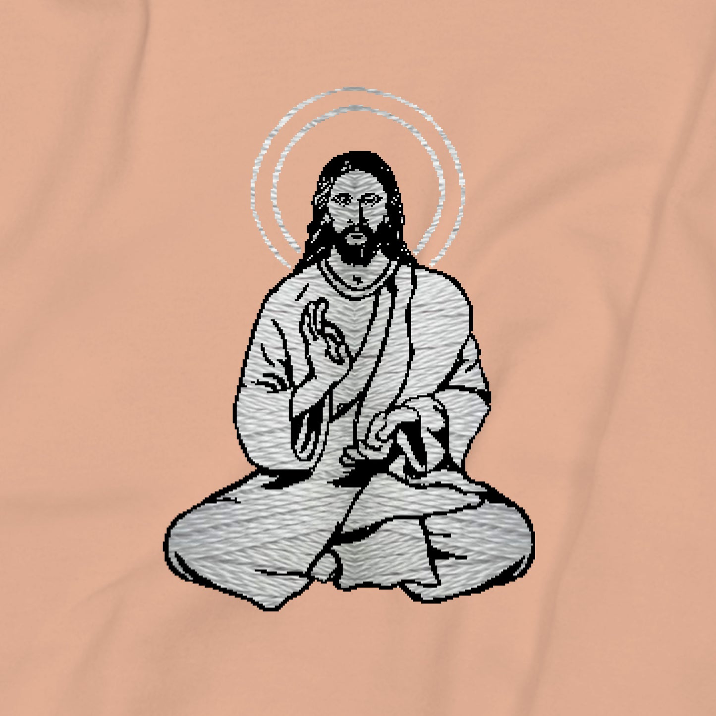 Jesus Embroidery Graphic Crop Hoodie