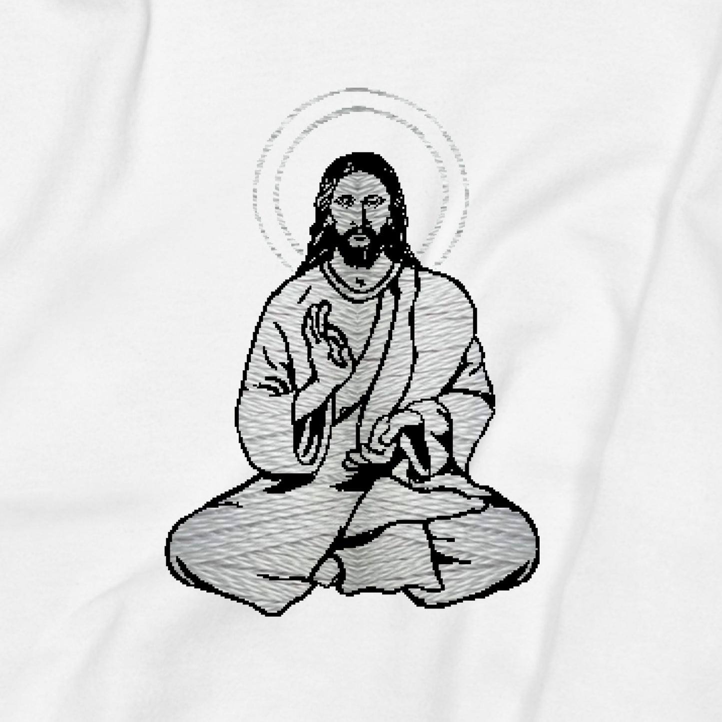 Jesus Embroidery  Graphic Crop Tee